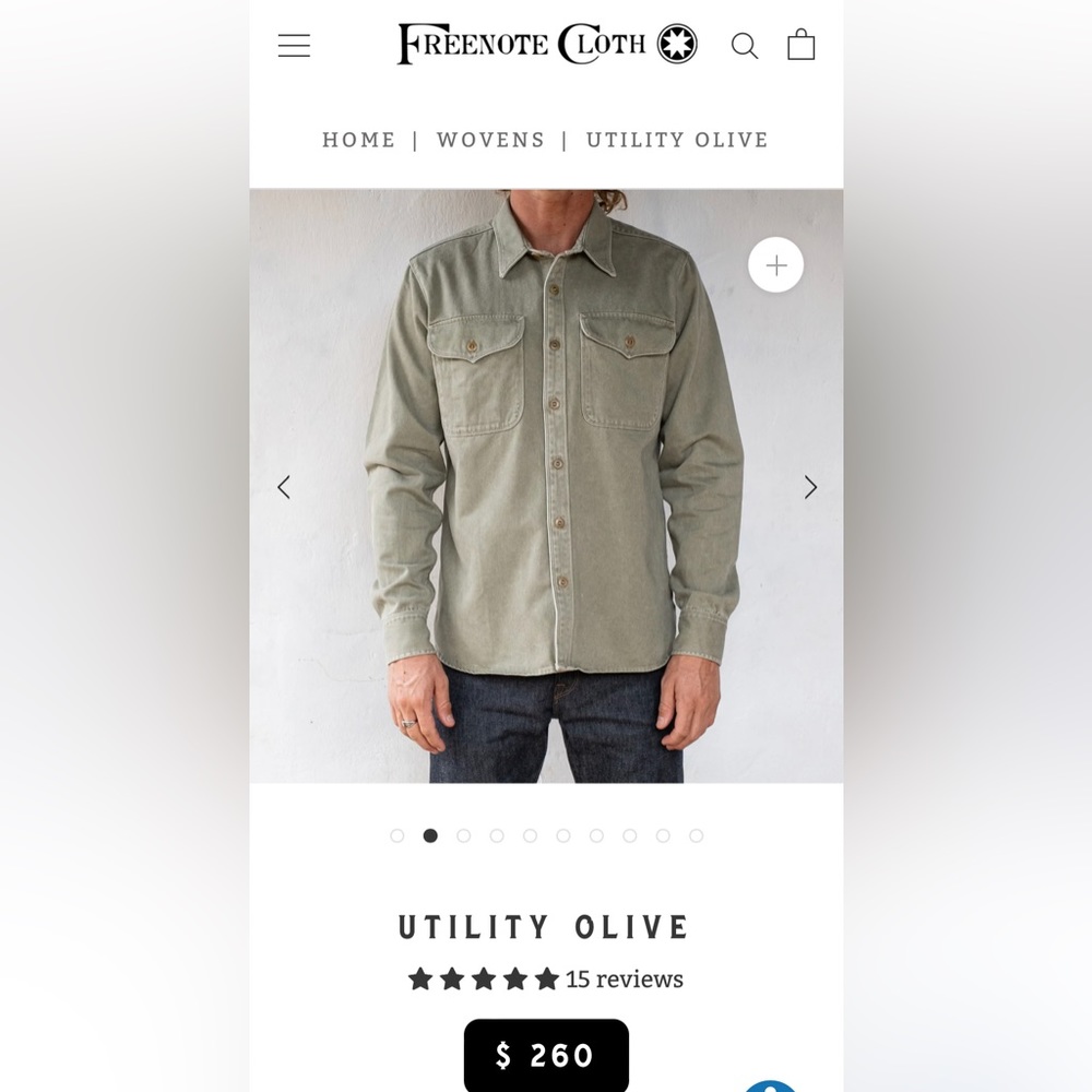Freenote Cloth- Utility Woven button down shirt